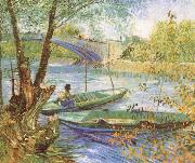 Vincent Van Gogh Flsihing in Spring painting